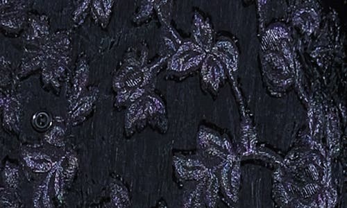 Flying Tomato Floral Jacquard Long Sleeve Button-up Shirt In Black