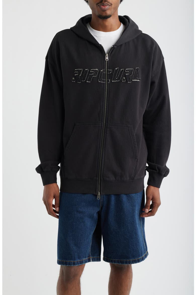 Liquid Trips Zip Hoodie, Alternate, color, WASHED BLACK
