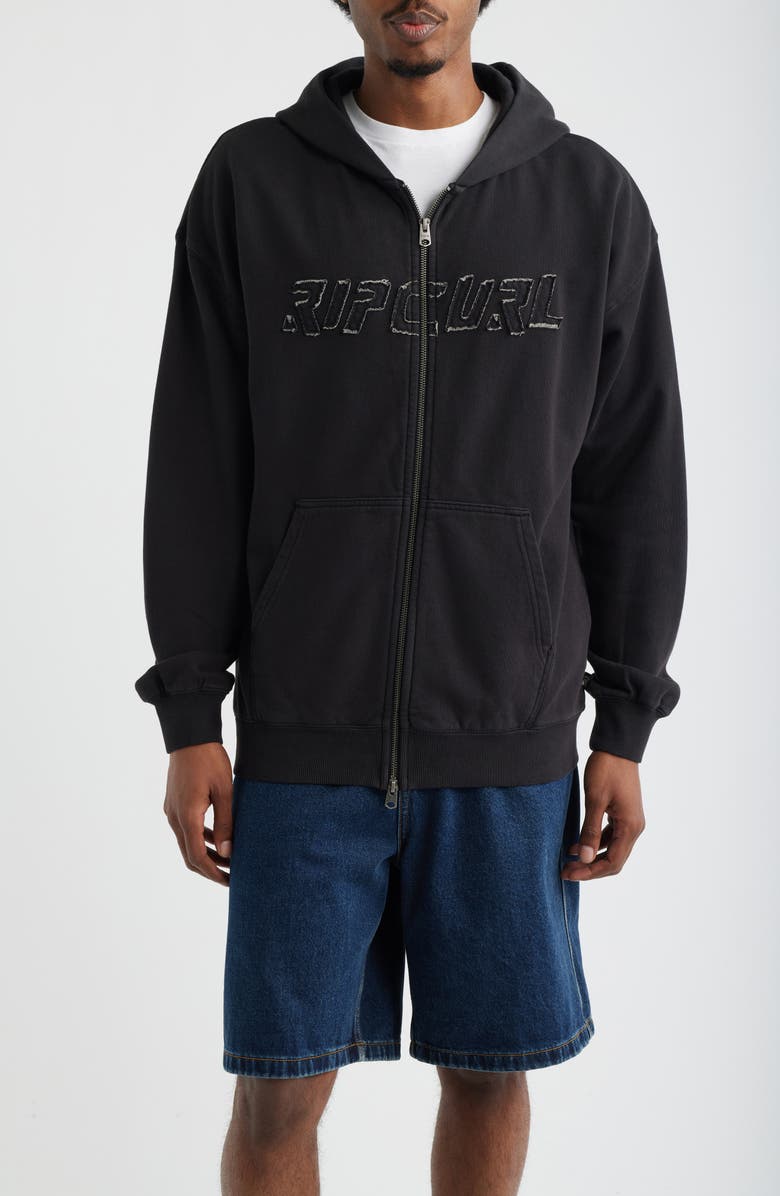 Rip Curl Liquid Trips Zip Hoodie, Alternate, color, Washed Black
