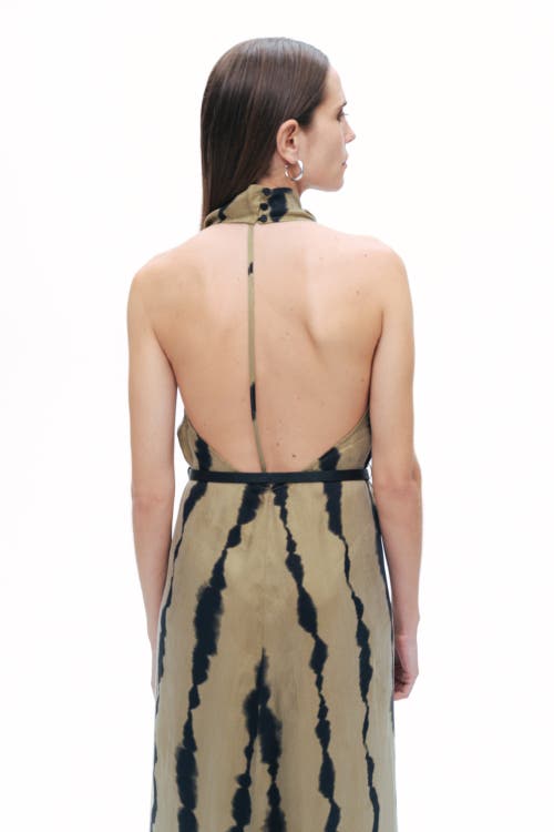 NOCTURNE NOCTURNE BELT DETAILED PRINTED MAXI DRESS