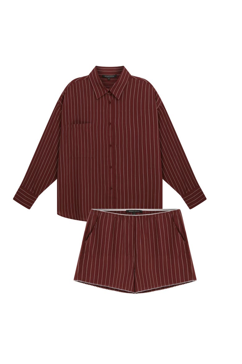 Cool Cat Shorts Set, Alternate, color, Burgundy
