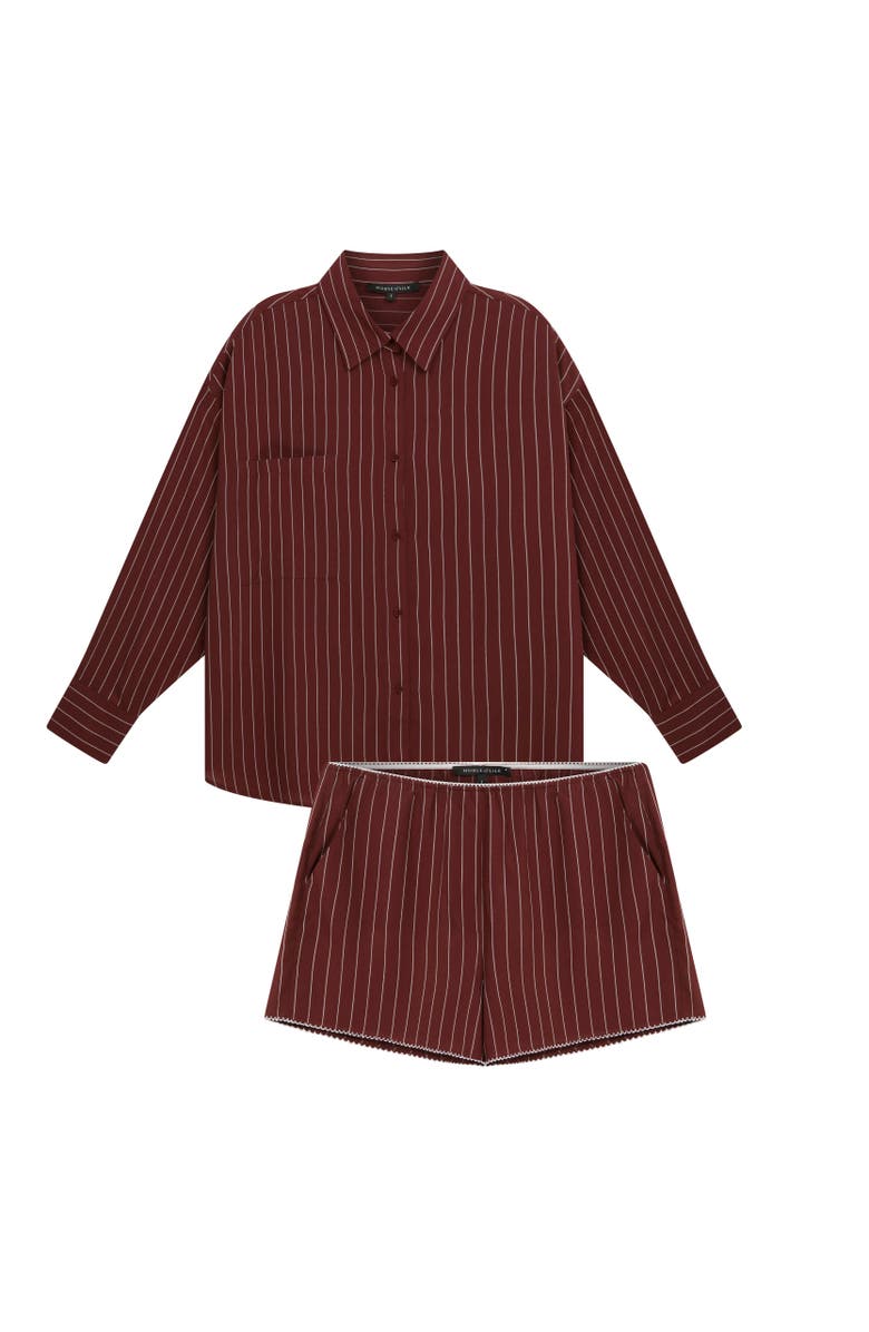 House Of Silk Cool Cat Shorts Set, Alternate, color, Burgundy