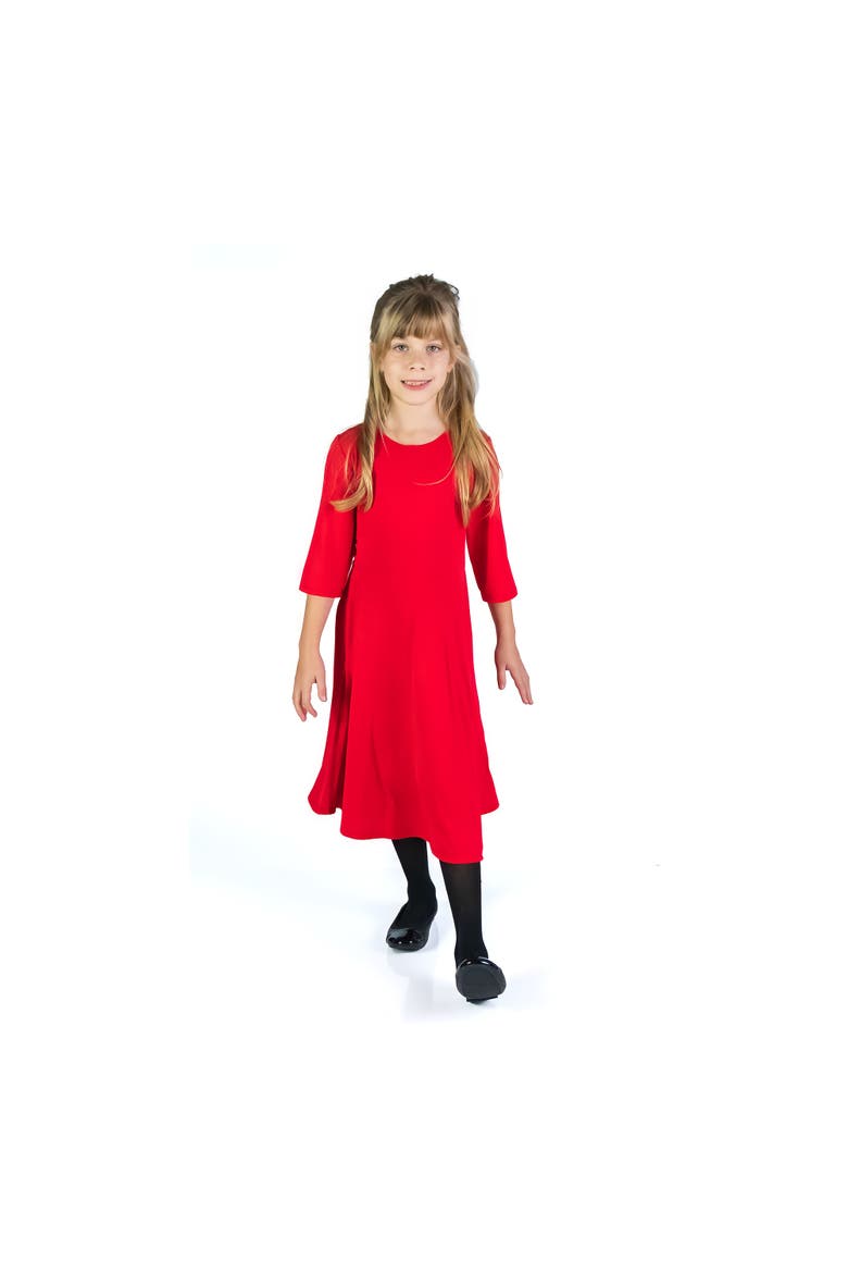 Knee Length Fit and Flare Comfortable Party Dress, Main, color, Red