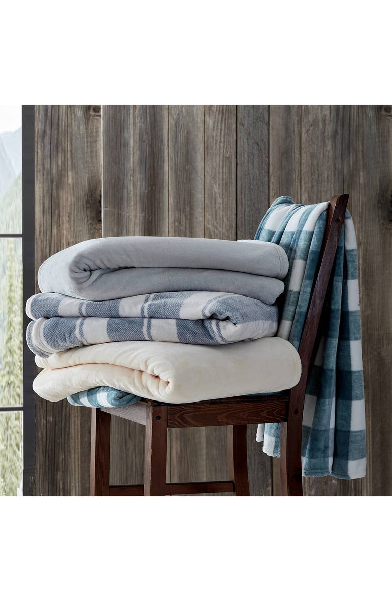 Eddie Bauer Ultra Soft Plush Throw Blanket, Alternate, color, Pebble