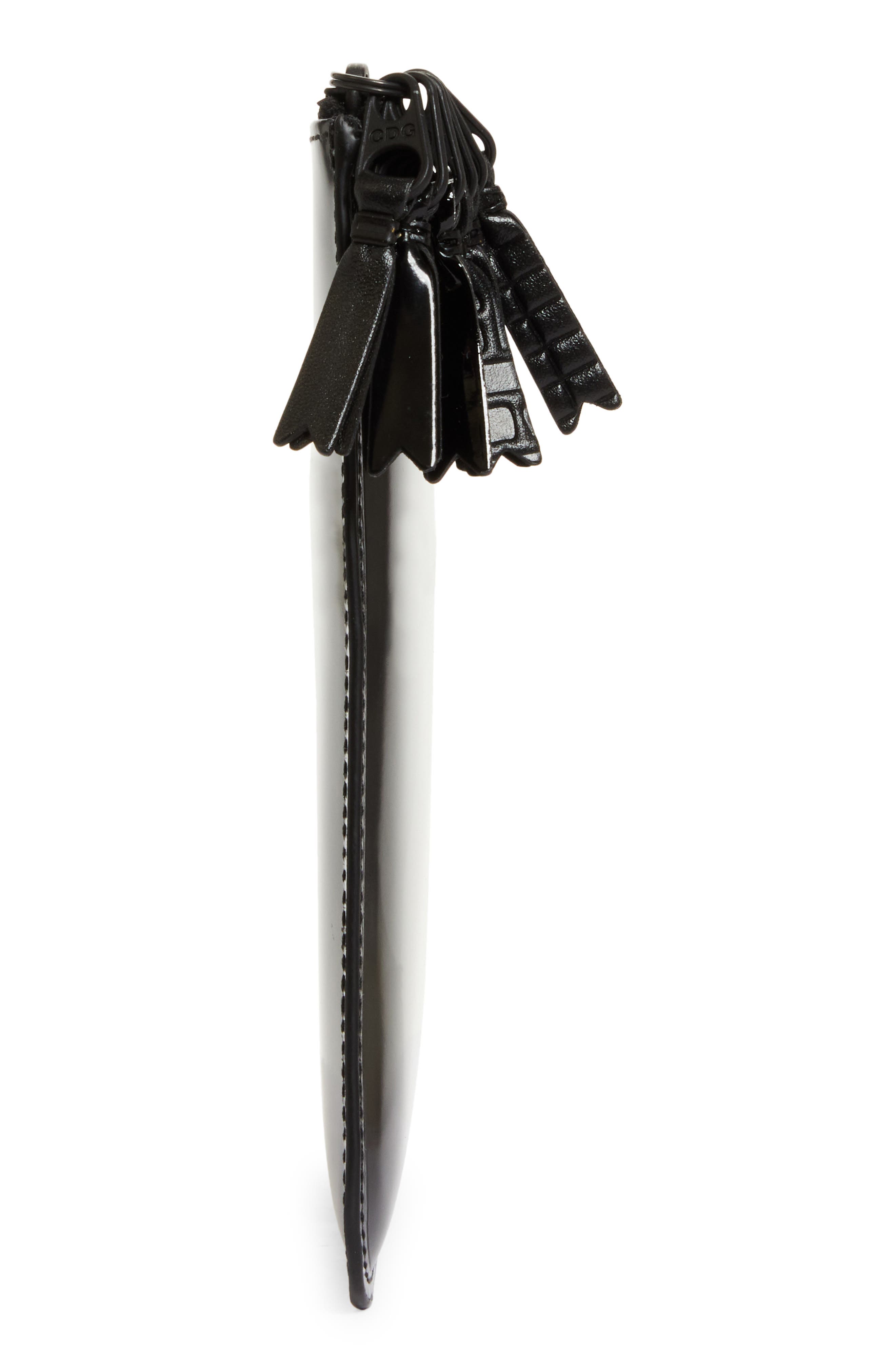 Comme des Garçons Wallets Large Zipper Medley Leather Pouch, Alternate, color, Black