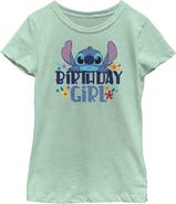 Lilo & Stitch Girl's Lilo & Stitch Birthday Girl Stitch  Graphic T-Shirt