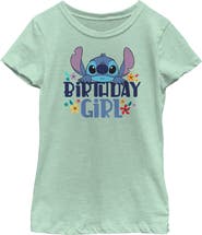 Lilo & Stitch Girl's Lilo & Stitch Birthday Girl Stitch  Graphic T-Shirt