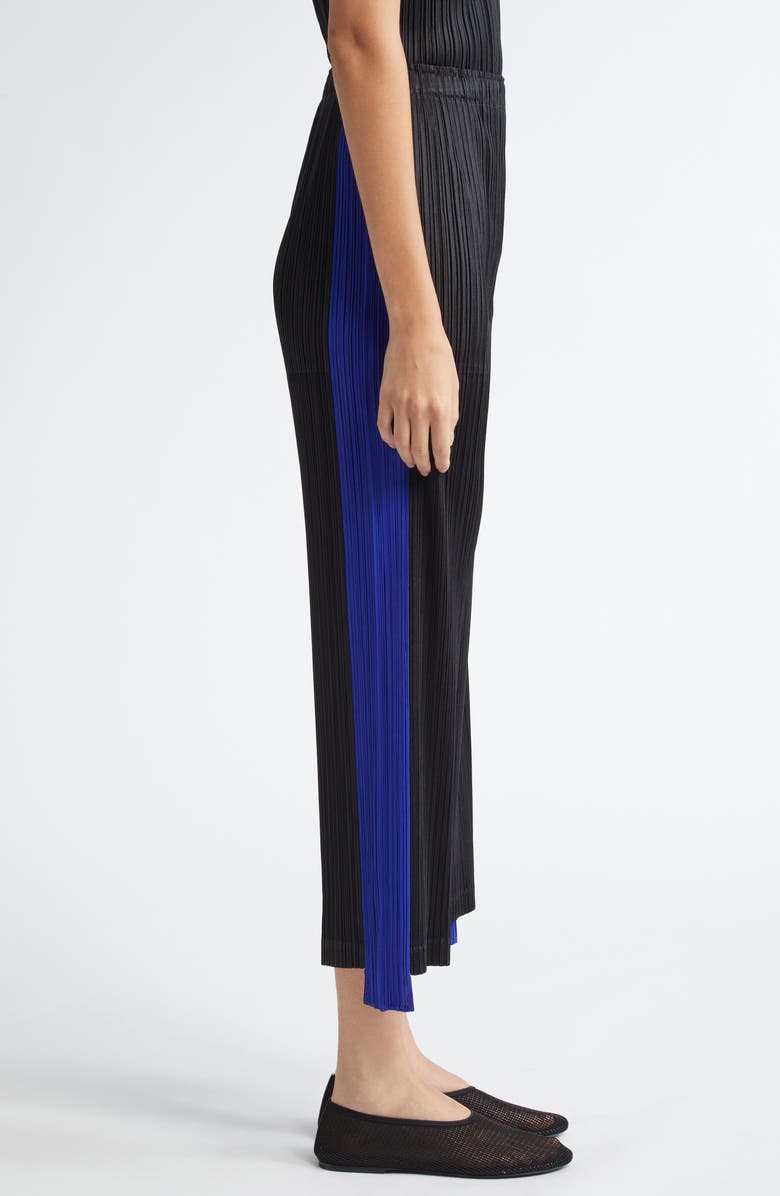 Pleats Please Issey Miyake Comet Pleated Colorblock Crop Wide Leg Pants, Alternate, color, 