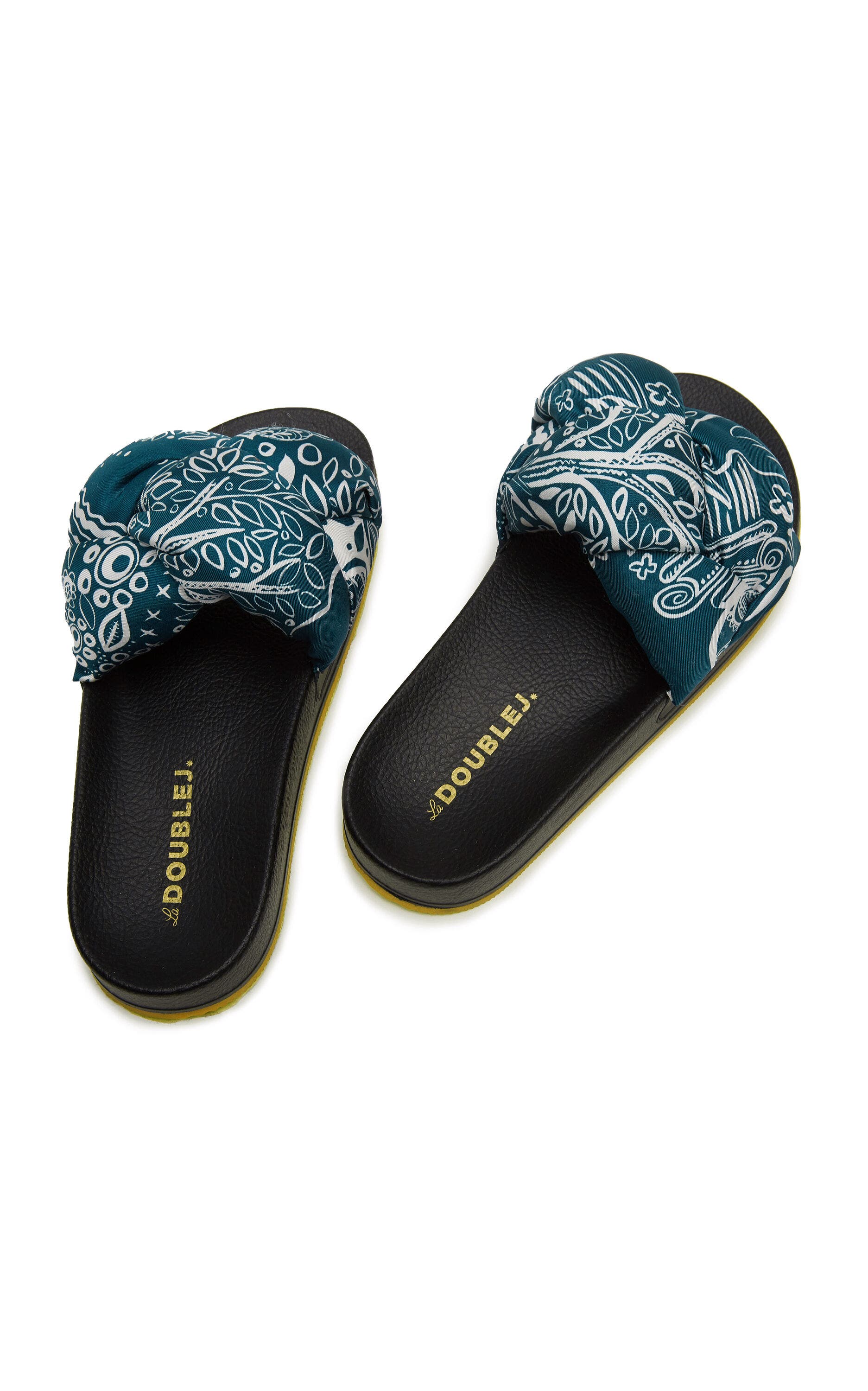 La DoubleJ Treccia Slides Ionic Blue Petro, Alternate, color, Ionic Blue Petro