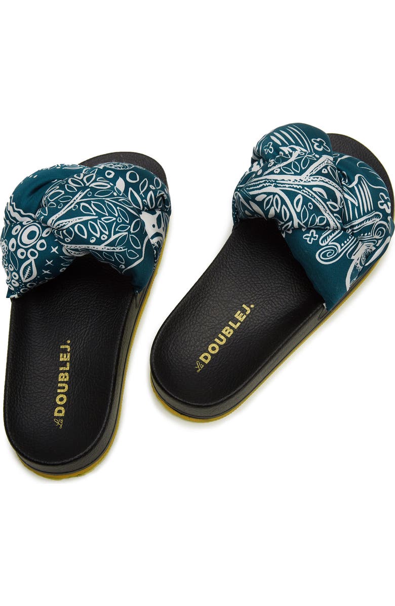 La DoubleJ Treccia Slides Ionic Blue Petro, Alternate, color, Ionic Blue Petro