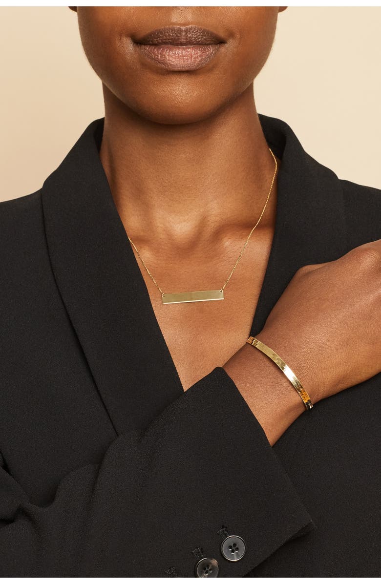 Oradina 10K Yellow Gold Park Avenue Bold Herringbone Bracelet, Alternate, color, Yellow Gold