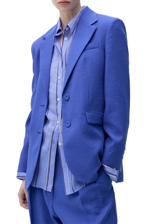 Mango Structured Suit Jacket In Blue