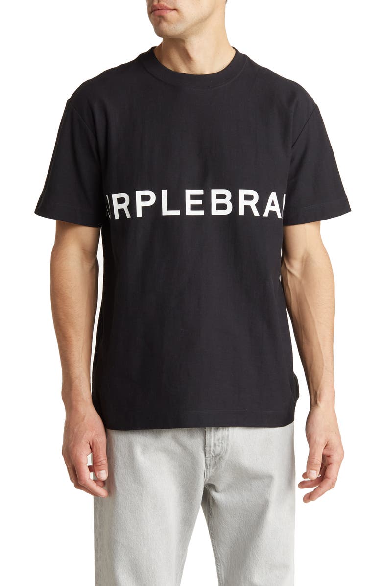 PURPLE BRAND Logo Textured Cotton Jersey Graphic T-Shirt, Main, color, 