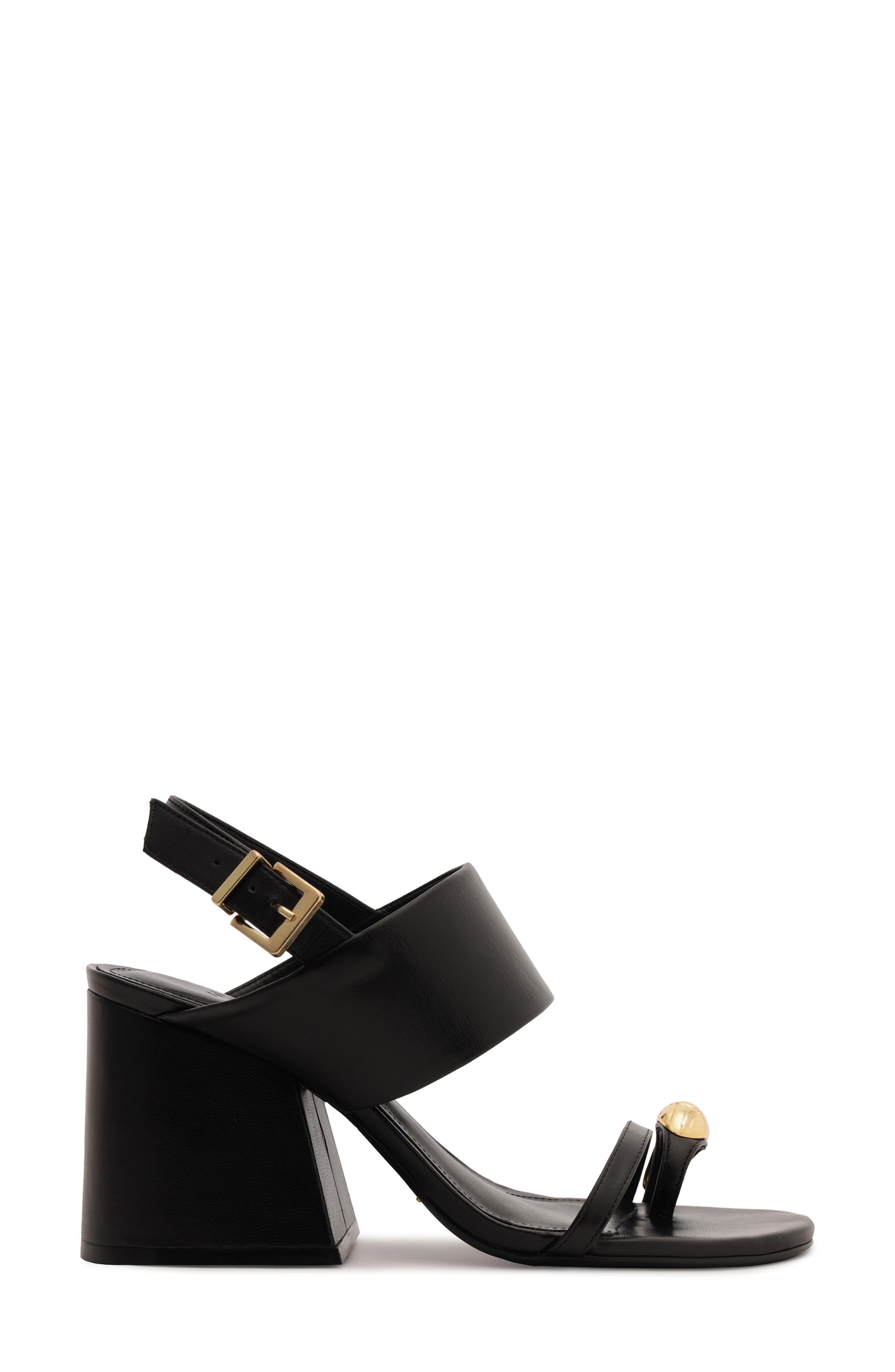 Schutz Mandy Ankle Strap Block Heel Sandal, Alternate, color, Black