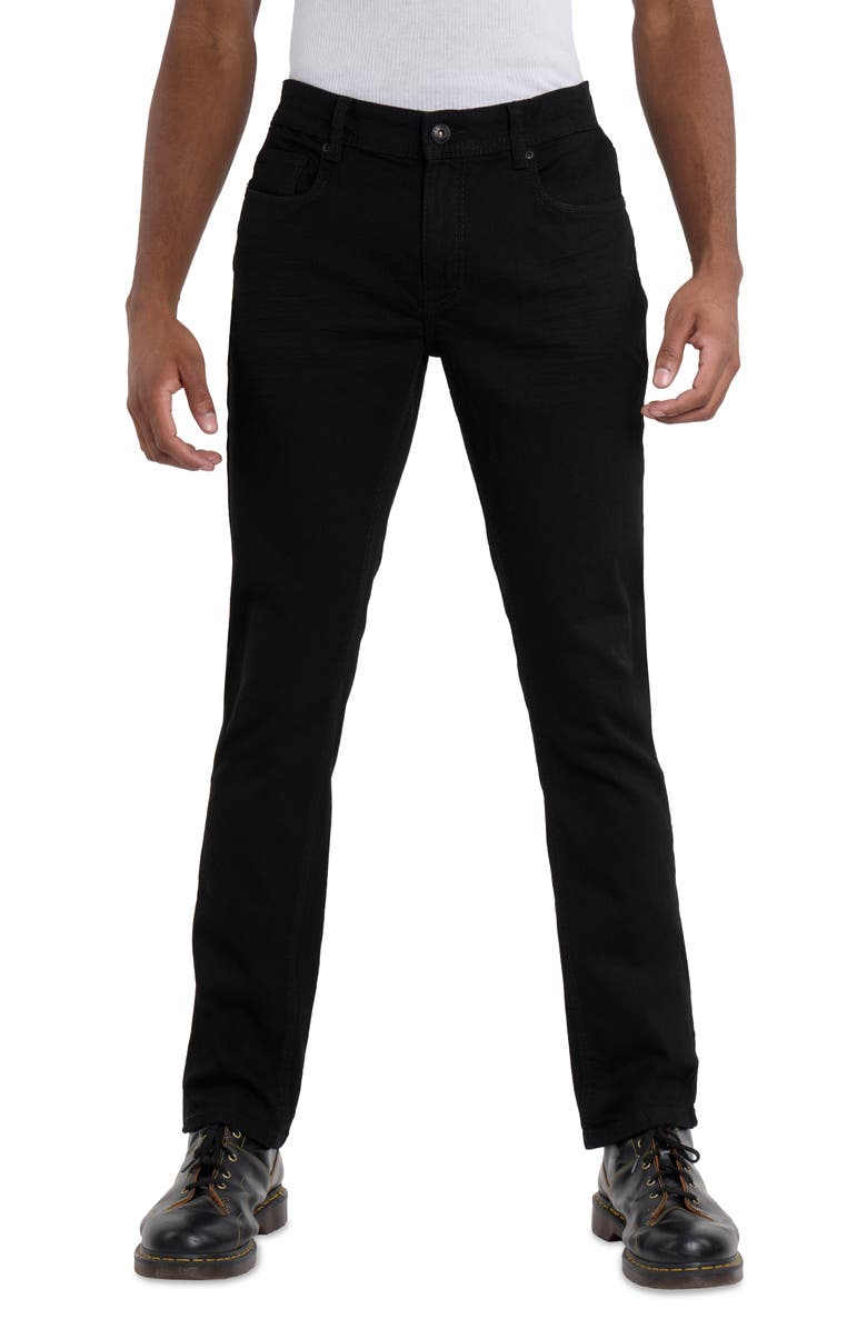 XRAY Saddle Stitch Stretch Straight Leg Jeans, Main, color, Jet Black