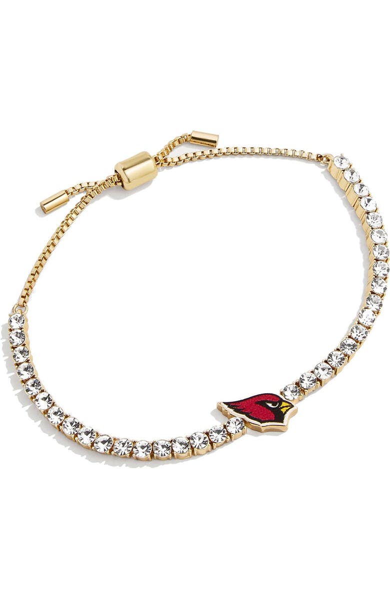 BaubleBar Gold Arizona Cardinals Pull-Tie Tennis Bracelet, Main, color, 