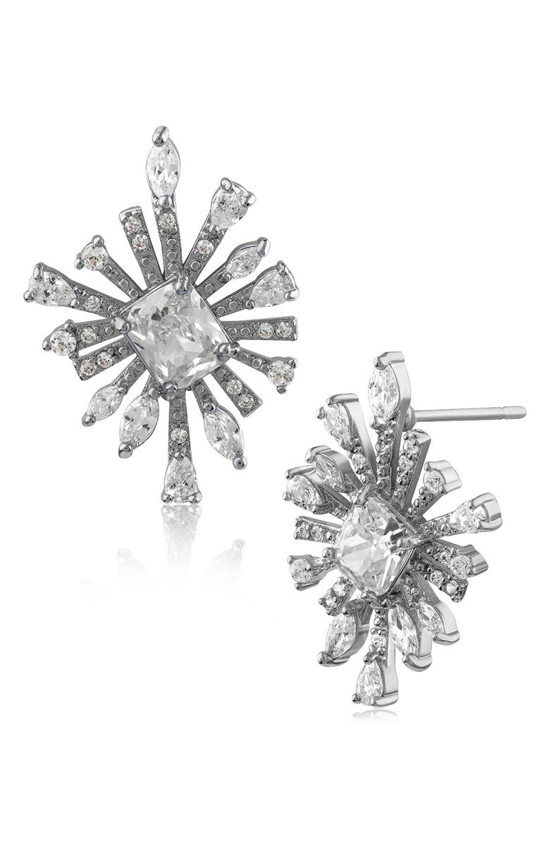 CZ by Kenneth Jay Lane Pavé CZ Burst Stud Earrings, Main, color, 