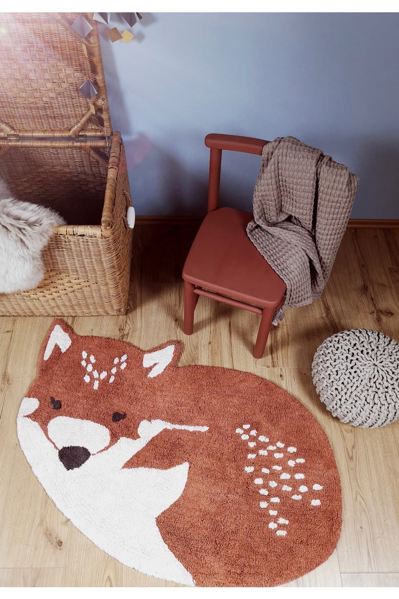 Little Wolf Rug, Alternate, color, BROWN