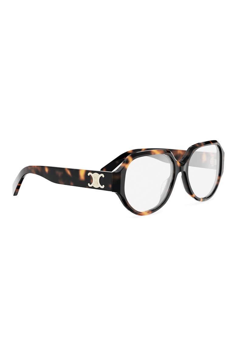Triomphe 56mm Geometric Eyeglasses, Alternate, color, DARK HAVANA