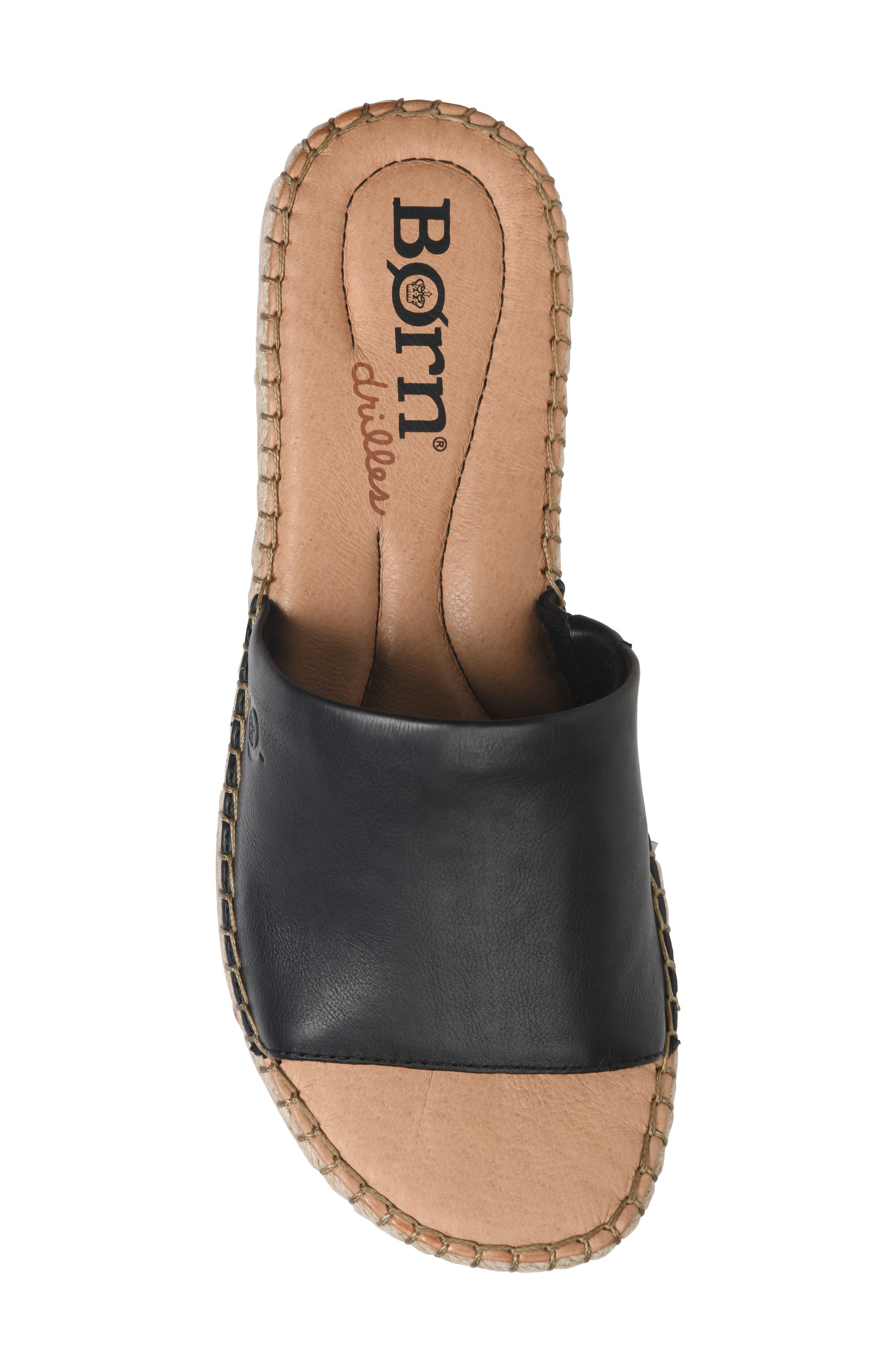 San Benito Espadrille Slide Sandal, Alternate, color, BLACK LEATHER