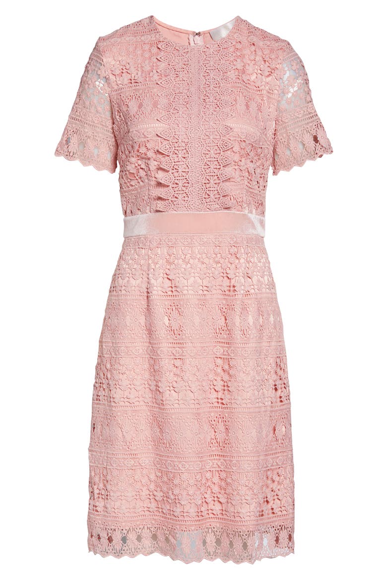 Lace Dress, Alternate, color, PINK BRIDE