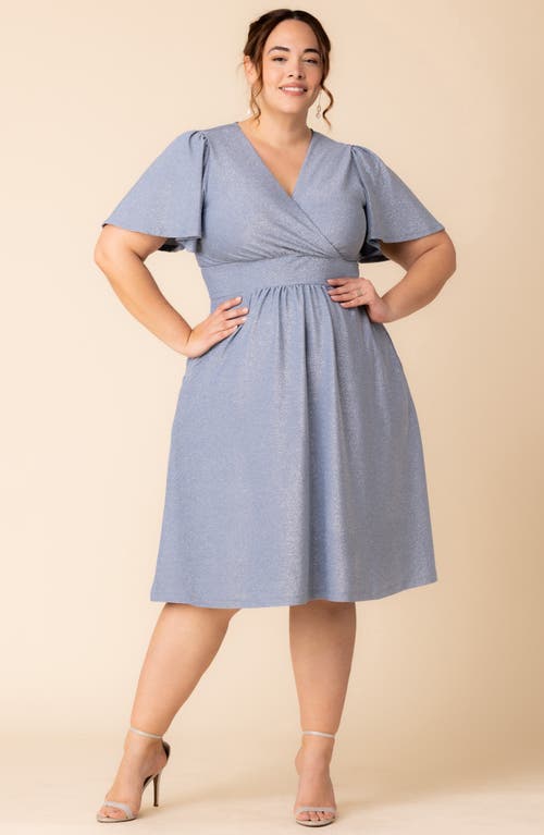 Kiyonna Crystal Cove Metallic Cocktail Dress In Celestial Sparkle