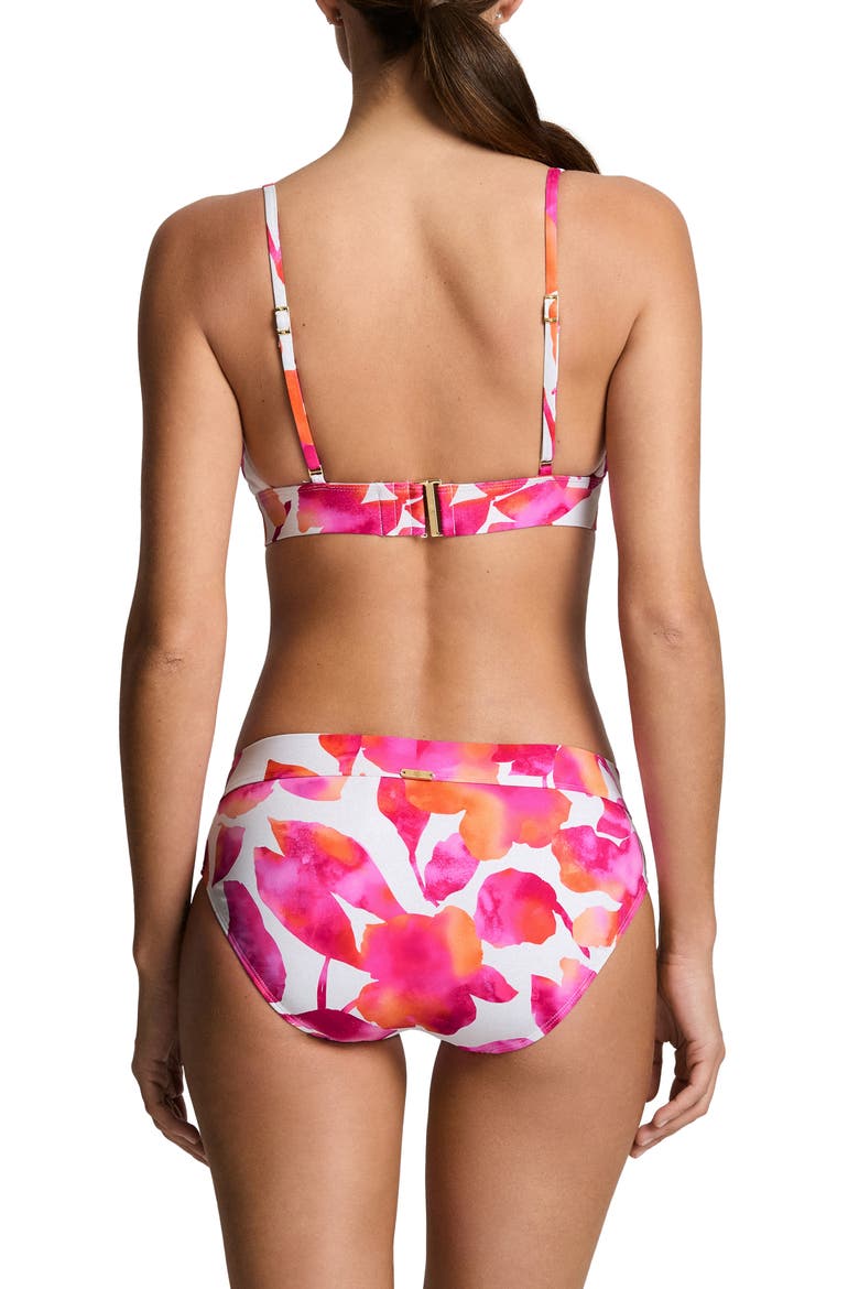 Triangle Bikini Top, Alternate, color, PINK/ WHITE MULTI