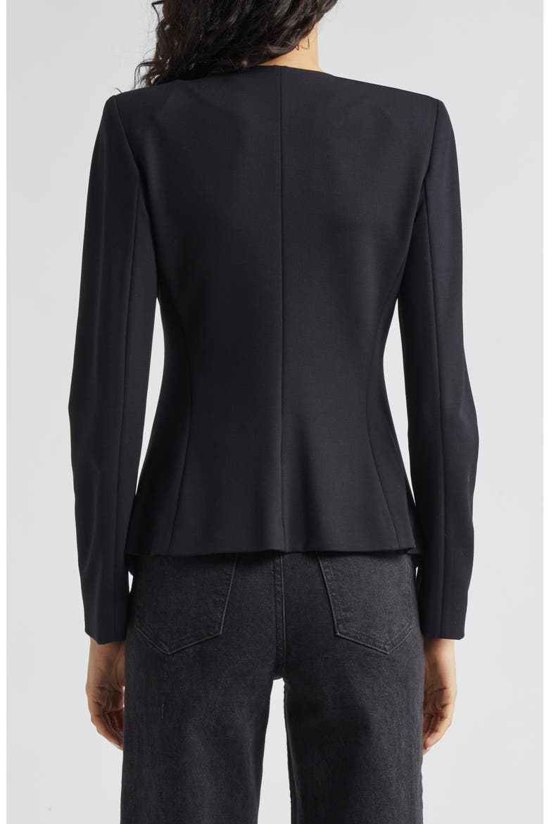 Shaped V-Neck Jersey Jacket, Alternate, color, SOLID BLACK