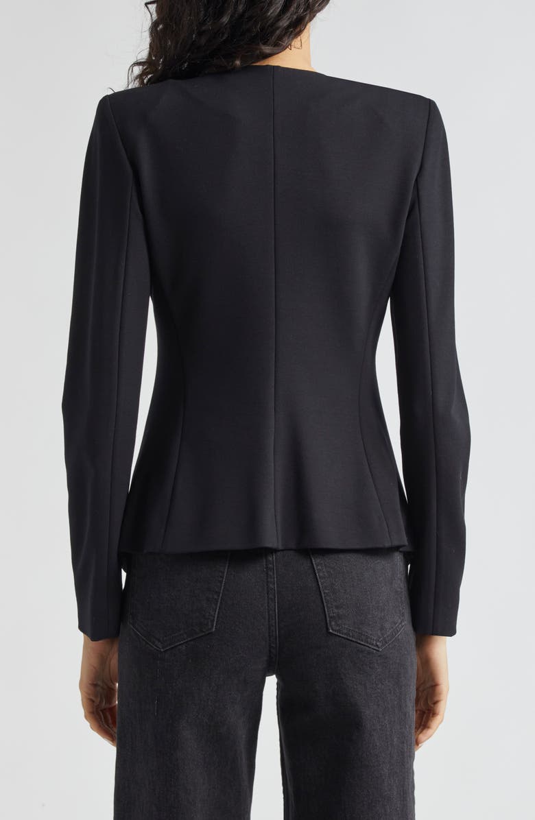 Emporio Armani Shaped V-Neck Jersey Jacket, Alternate, color, Solid Black