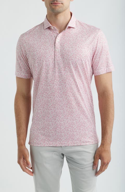 Watercolors Floral Performance Jersey Polo