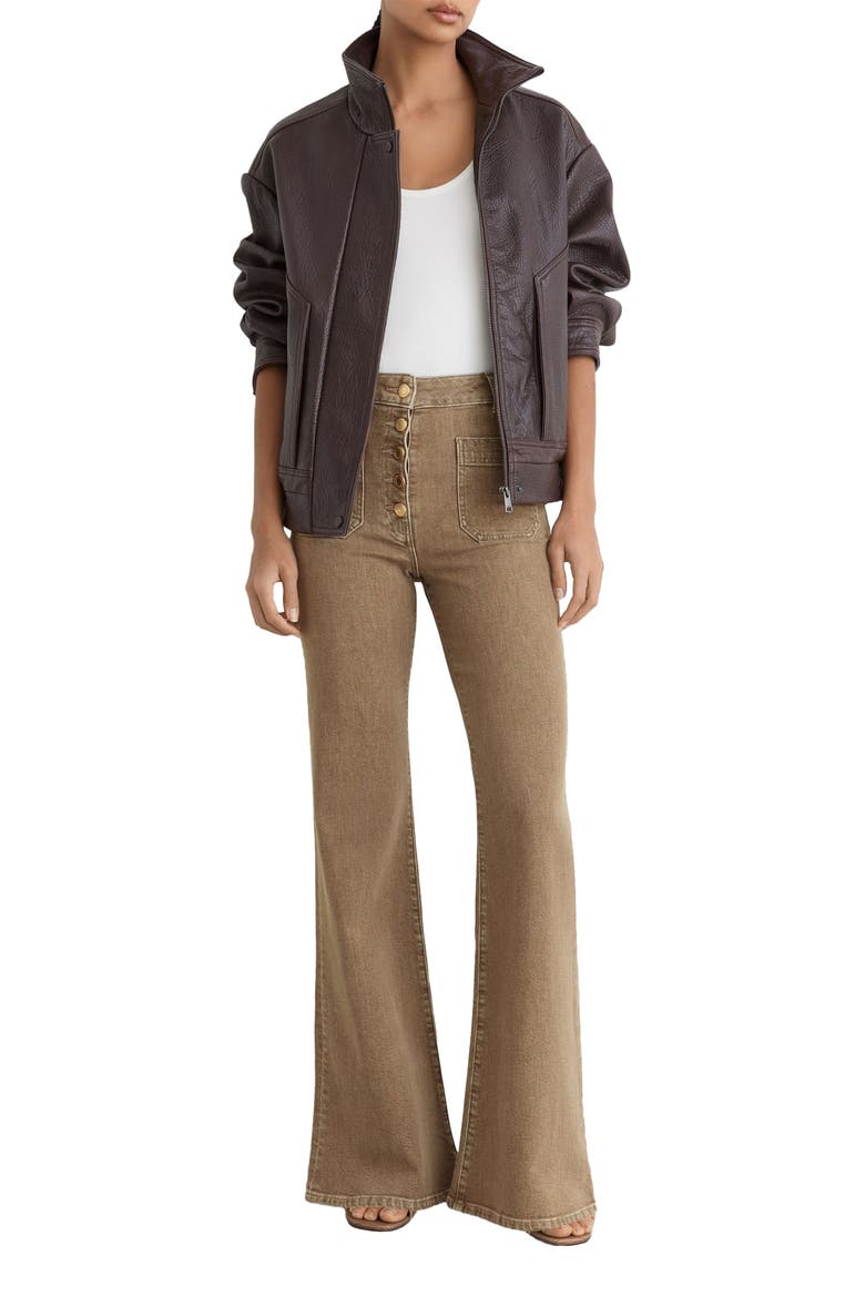 Cali Flare Jeans, Alternate, color, LIGHT BROWN