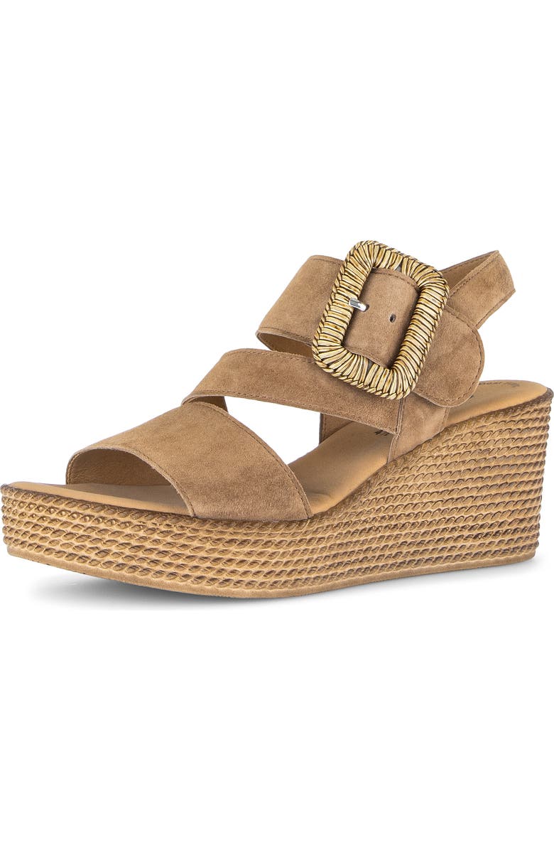 Gabor 84.771 Platform Wedge Sandal, Main, color, Peanut