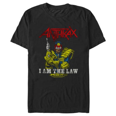 Men's Anthrax Distressed I Am The Law  Graphic T-Shirt