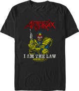 Anthrax Men's Anthrax Distressed I Am The Law Graphic T-Shirt