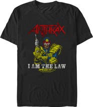 Anthrax Men's Anthrax Distressed I Am The Law Graphic T-Shirt