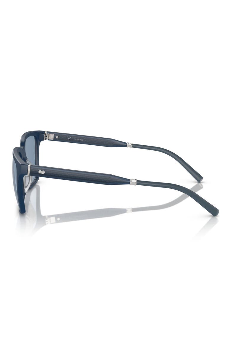 x Roger Federer Mr. Federer 55mm Rectangular Sunglasses, Alternate, color, SEMI-MATTE BLUE ASH / MARINE