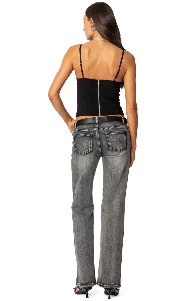 EDIKTED Low Rise Bootcut Jeans, Alternate, color, Dark-Gray-Washed