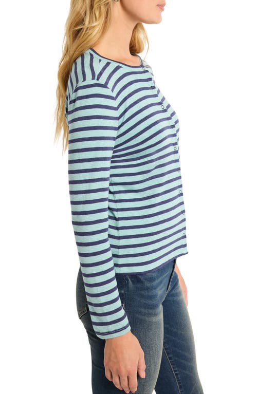 NZT BY NIC+ZOE NZT BY NIC+ZOE STRIPE FRONT SNAP CARDIGAN 