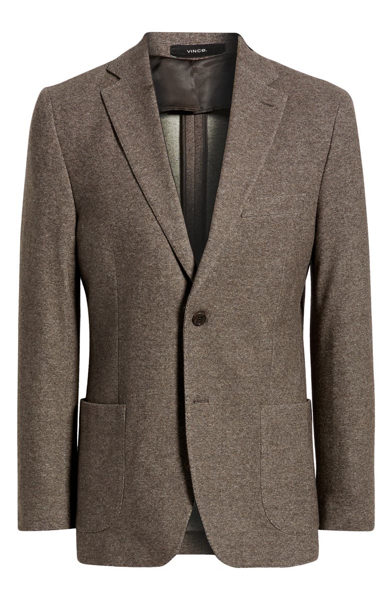 Vince Icon Relaxed Fit Knit Wool & Cotton Blend Sport Coat, Alternate, color, Brown