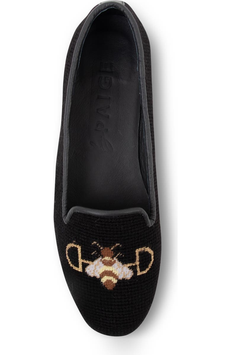 ByPaige Needlepoint Bee Flat, Alternate, color, Black