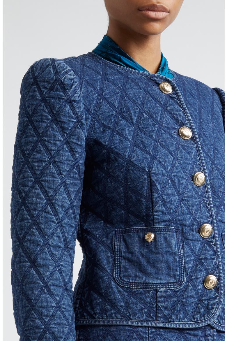 Gretchen Quilted Denim Jacket, Alternate, color, MEDIUM WASH