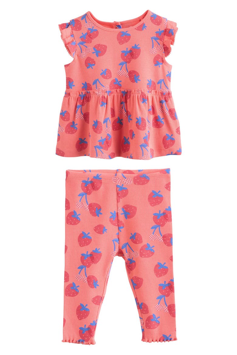 Fruit Print Top & Leggings Set, Main, color, RED