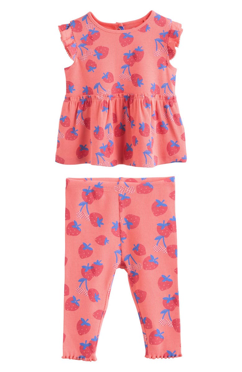 NEXT Fruit Print Top & Leggings Set, Main, color, Red