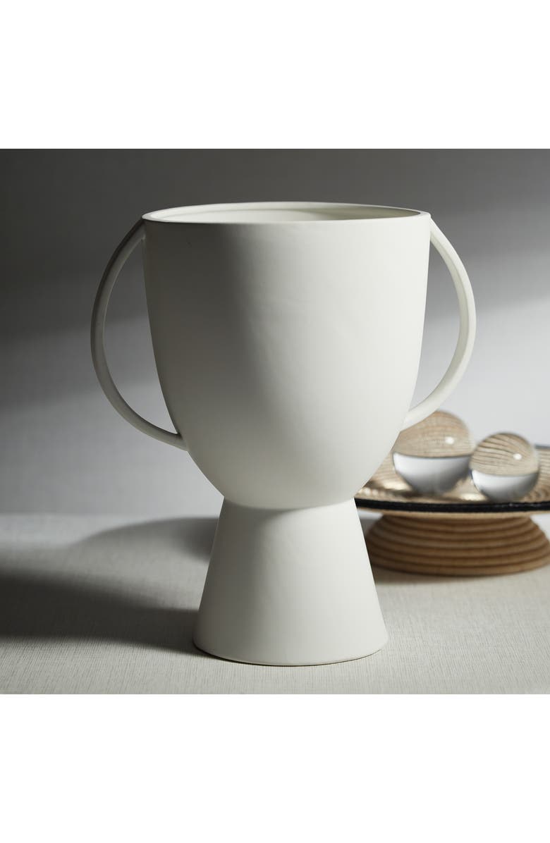 Zodax Lampton Matte Ceramic Vase, Alternate, color, White
