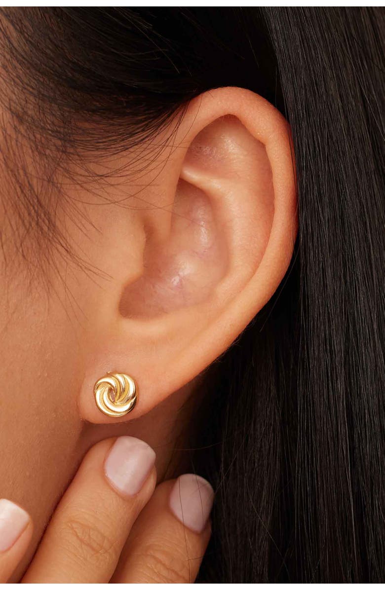 Oradina 14K Yellow Gold Infinite Love Studs, Alternate, color, Yellow Gold