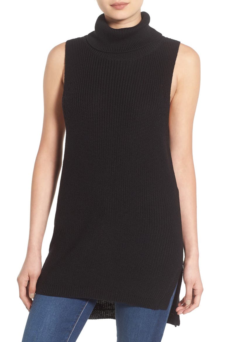 Sleeveless Turtleneck Sweater, Main, color, BLACK