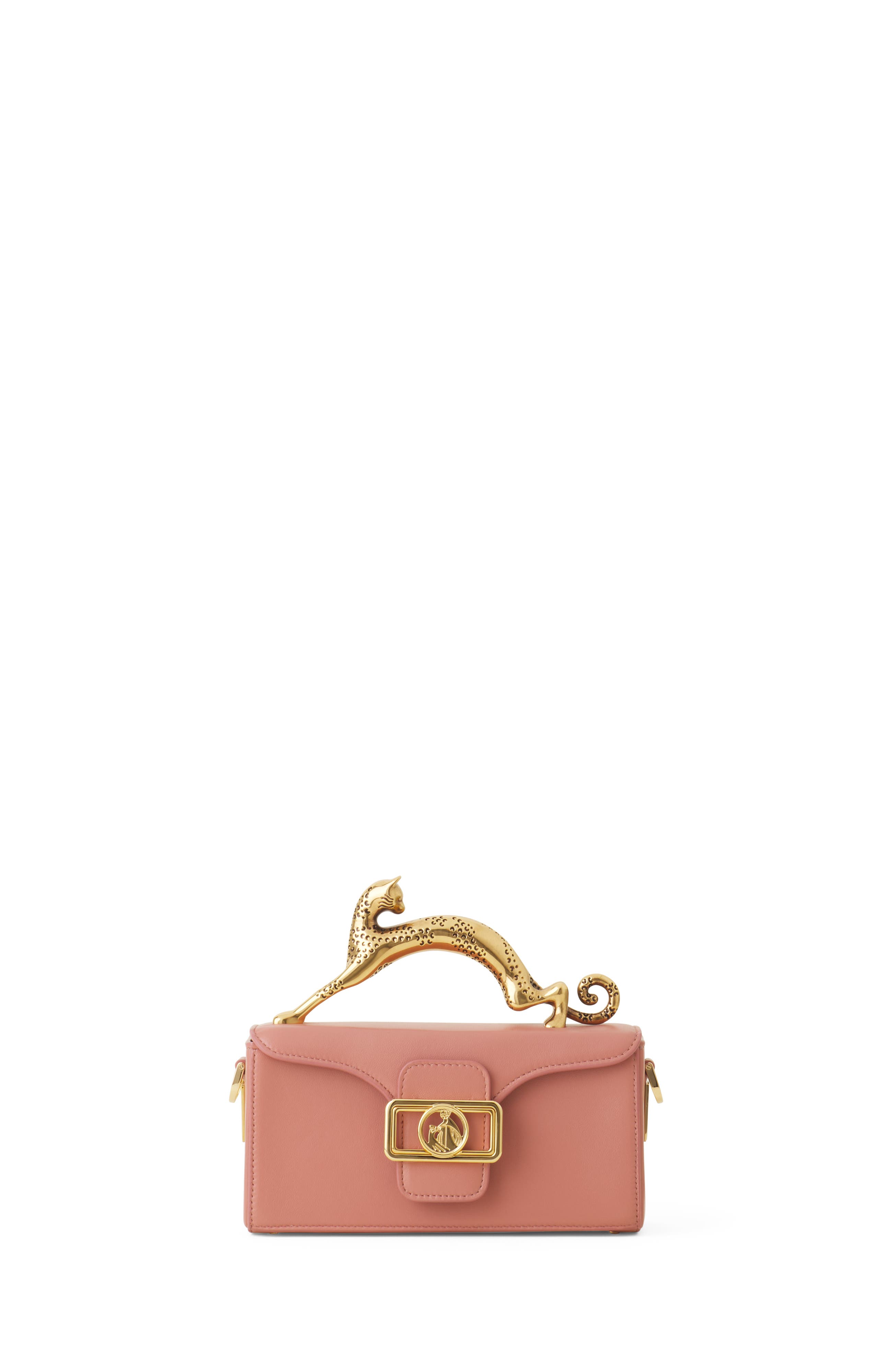 Pencil Cat Nano Bag In Leather, Main, color, Dark Pink