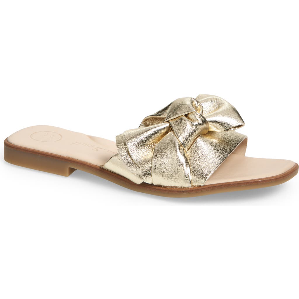 Paul Green Annie Slide Sandal In Platino Metallic Future
