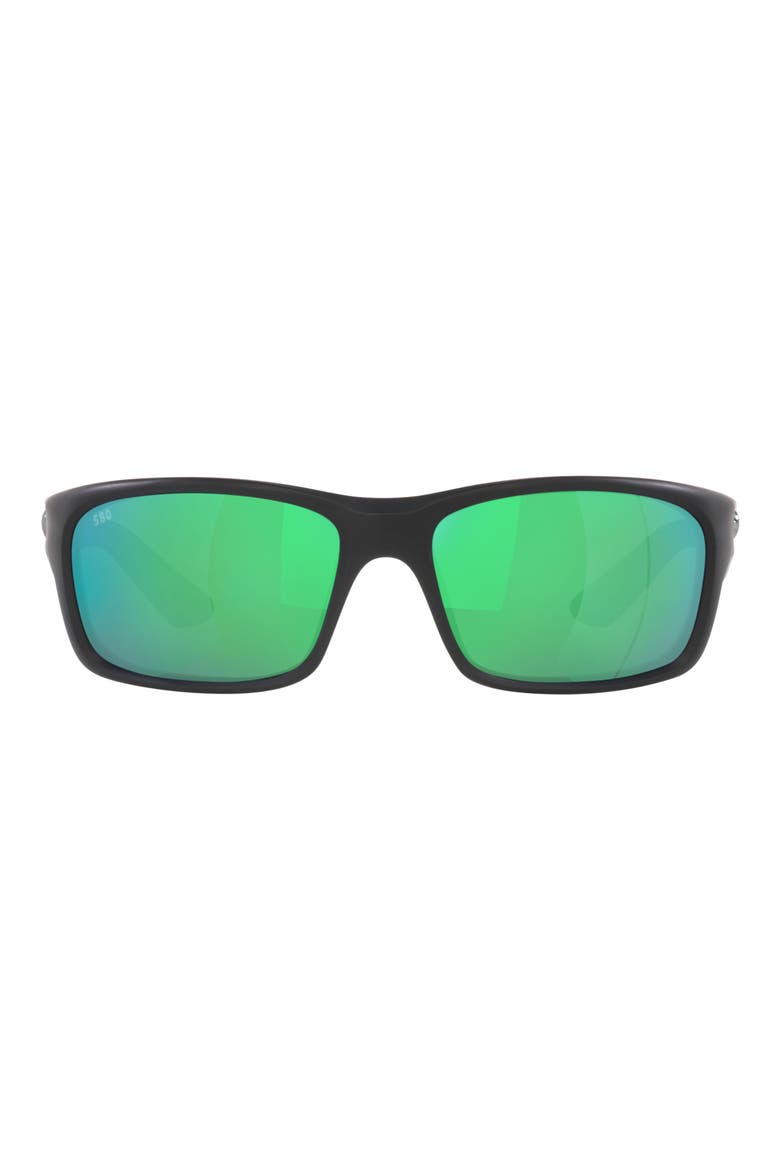 Jose Pro 62mm Polarized Rectangular Sunglasses, Main, color, MATTE BLACK