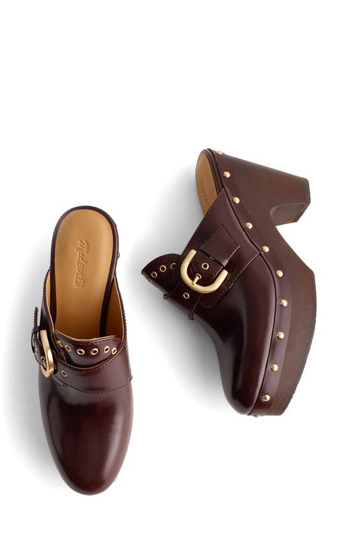 Madewell The Wes Buckle Strap Clog In Burgundy